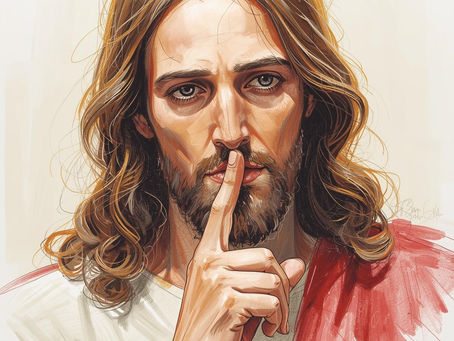 Jesus shushing the viewer