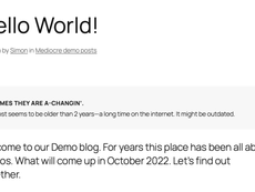 Aged Content Message – For aging blogs