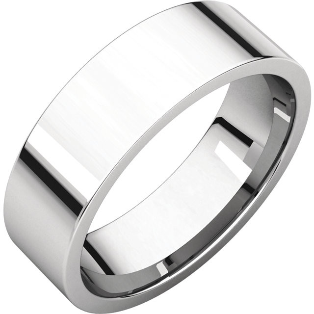 The classic Flat wedding Band in Sterling Silver