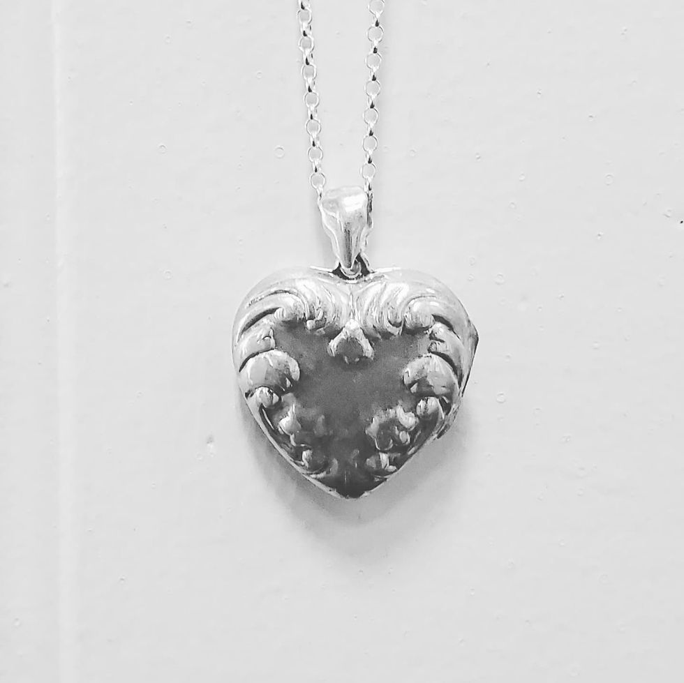 Thumbnail: Silver heart locket and chain