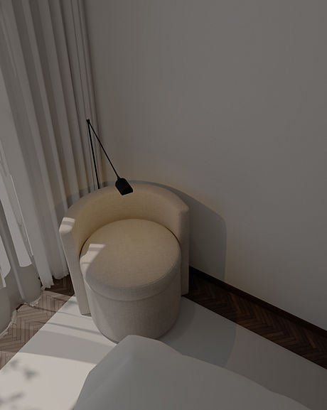 Armchair in a residential family apartment in Notting Hill, London