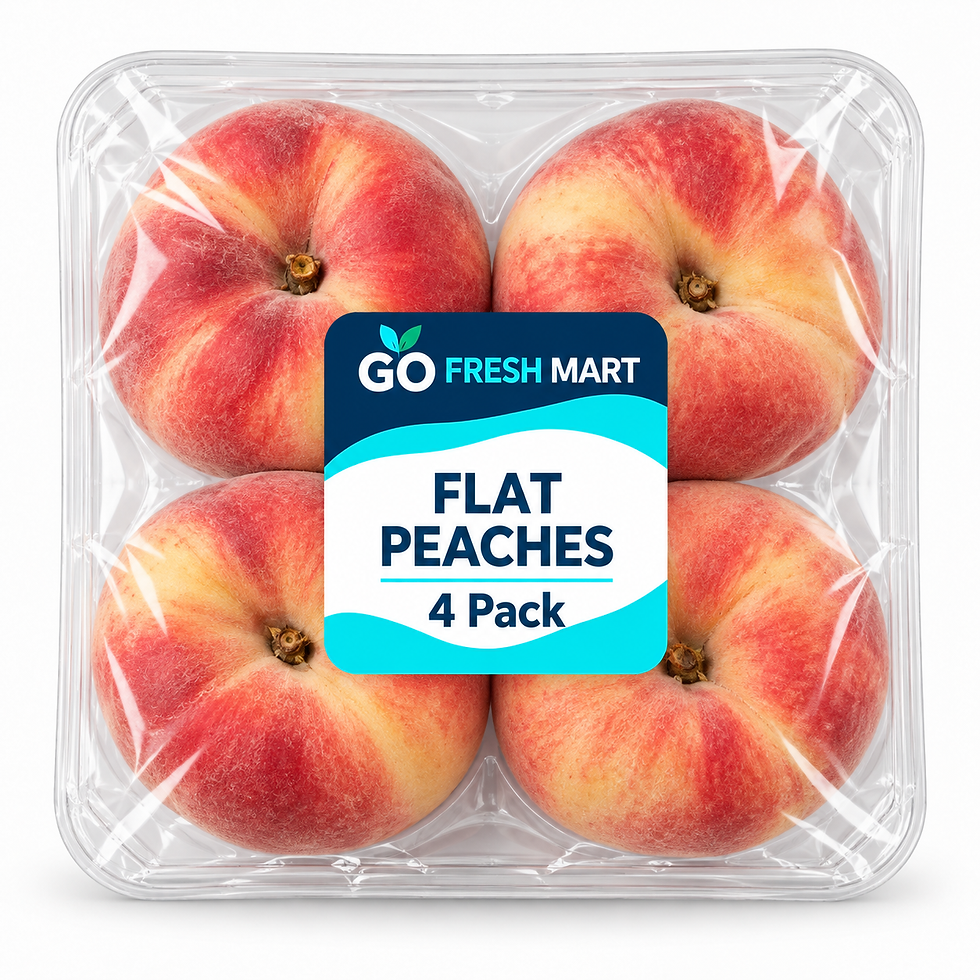 GO FRESH MART - Flat Peaches 4 Pack - AI packaging mockup