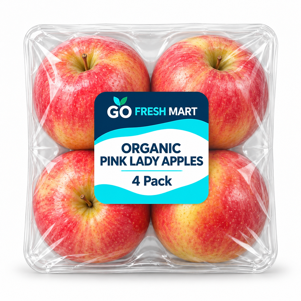 GO FRESH MART - Organic Pink Lady Apples 4 Pack - AI packaging mockup