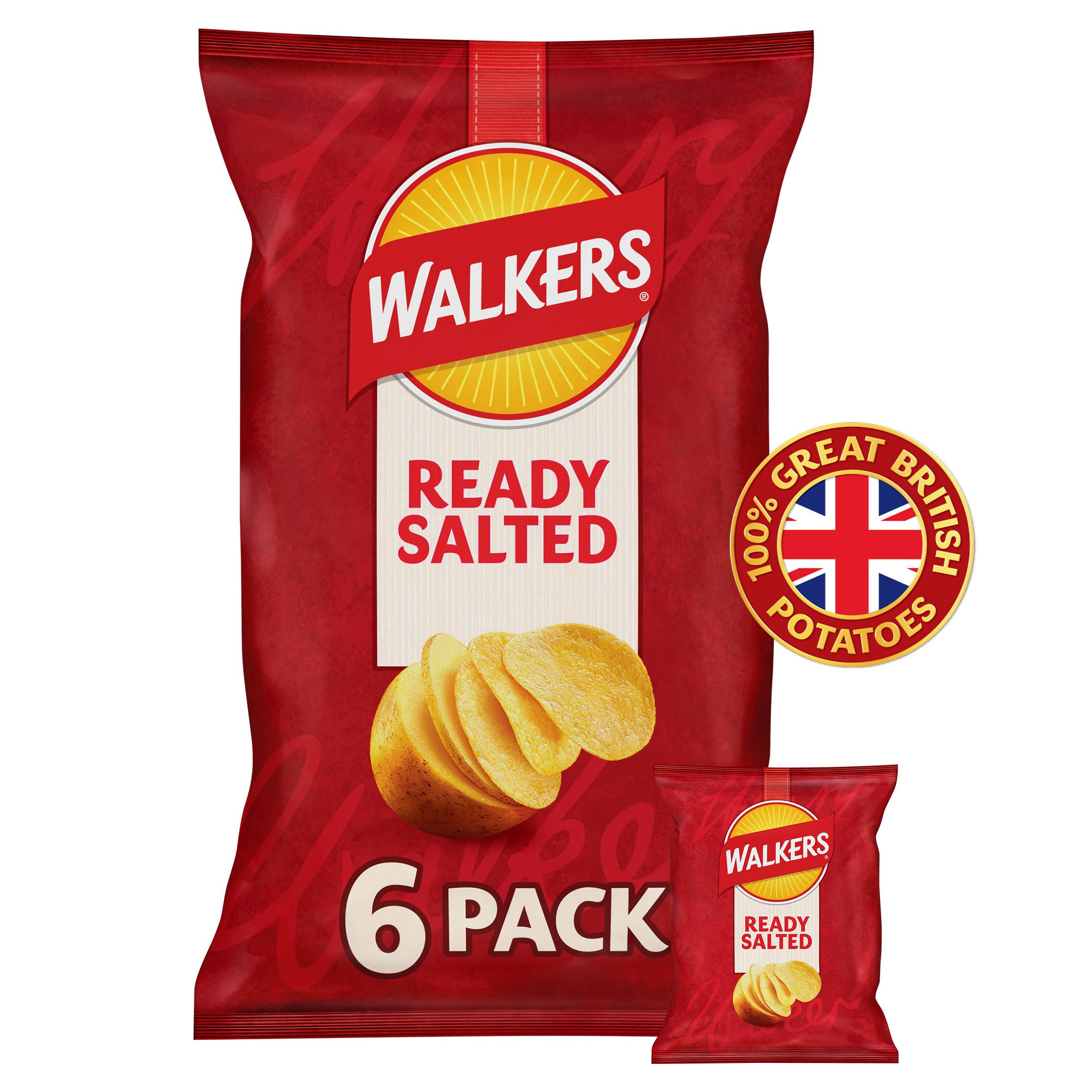 Walkers Ready Salted Crisps Multipack 6 x 25g