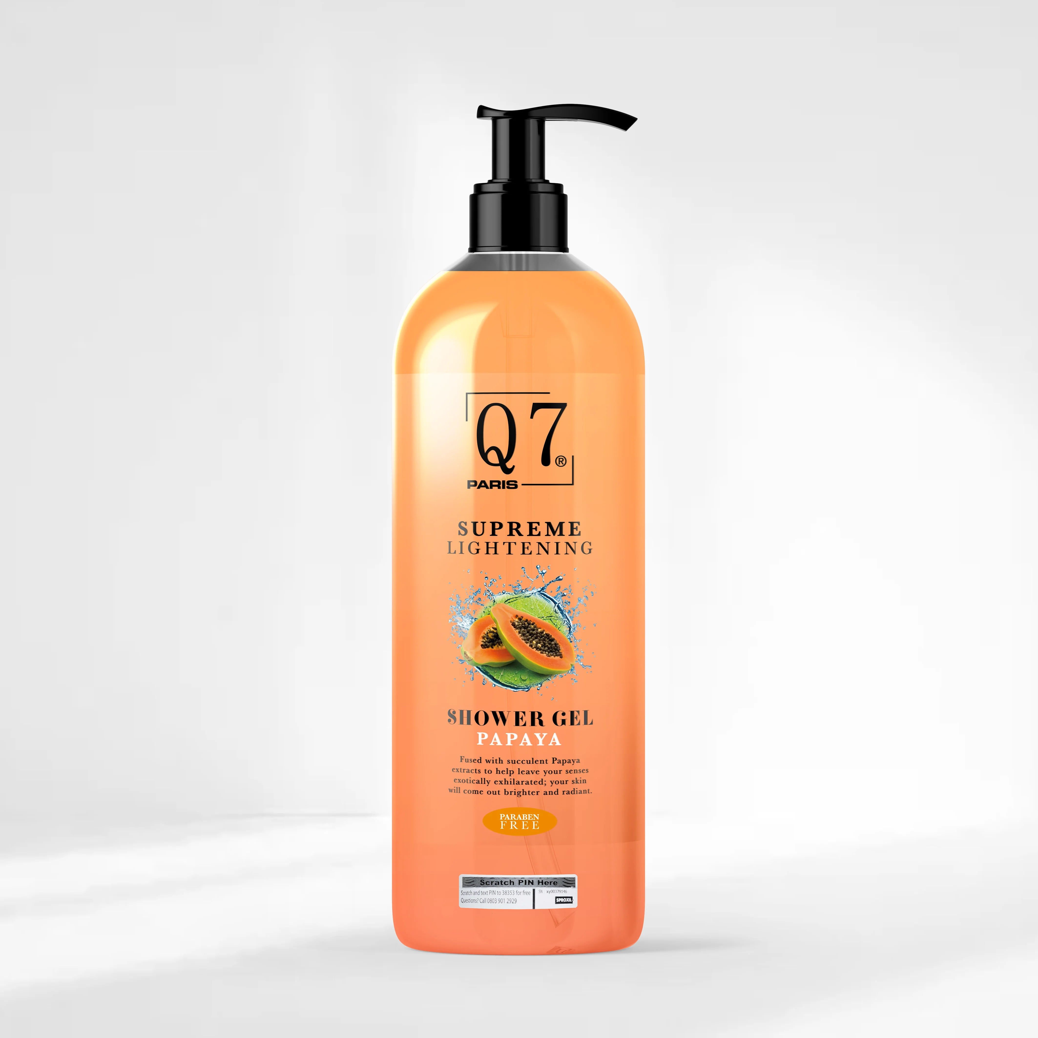 Q7 Paris Supreme Lightening Shower Gel: with Licorice and Papaya - 1000ml - branded product photograph