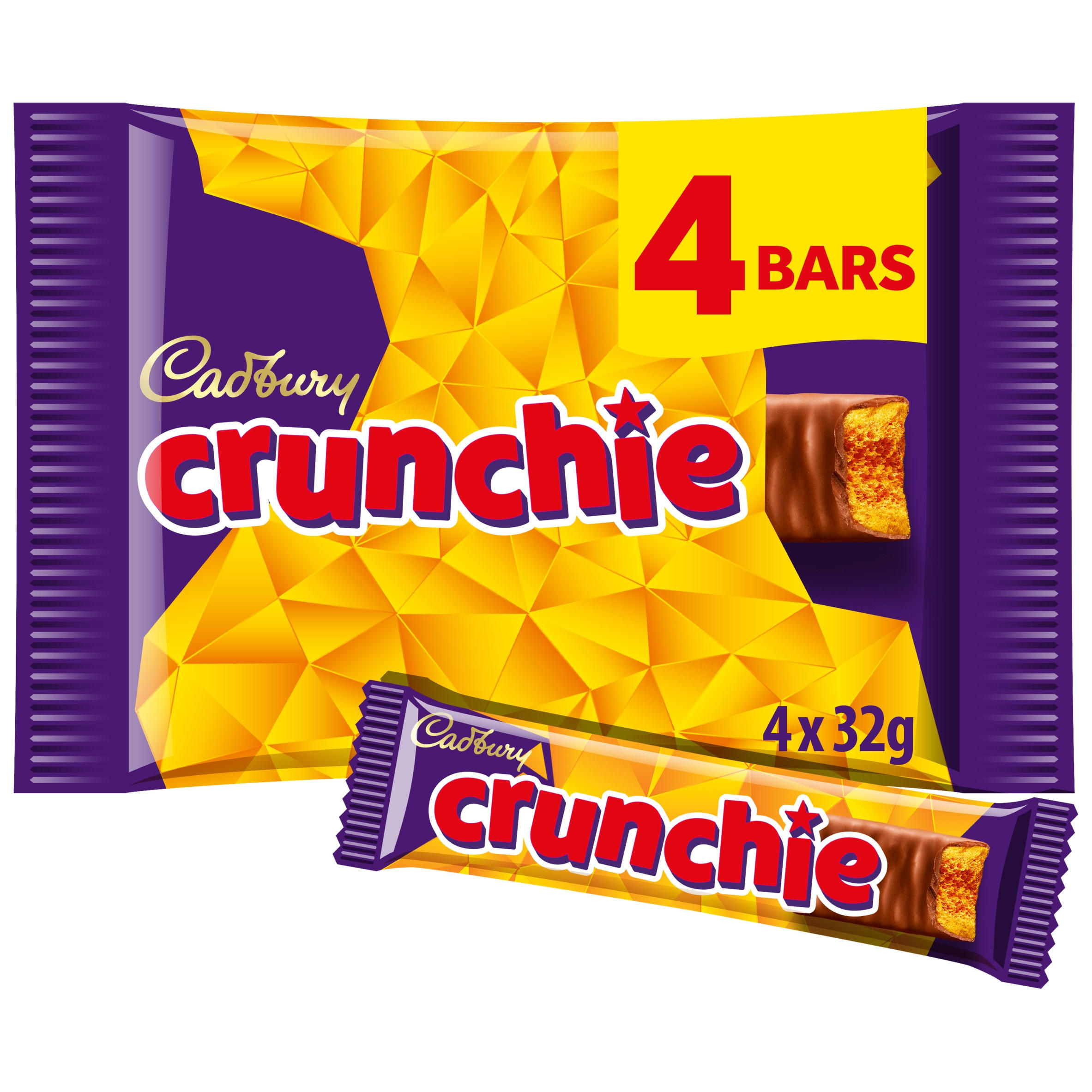 Cadbury Crunchie Chocolate Bar Multipack 4 x 32g