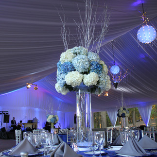 Envents Bouchee and Blue Tall flower arrangement at Biltmore House