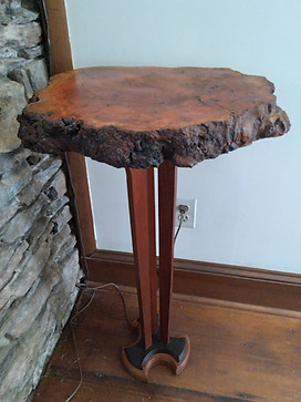 cherry burr lampstand top view