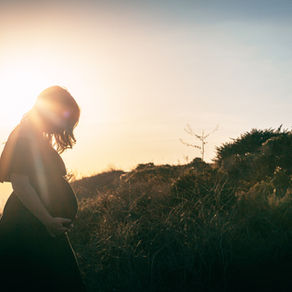 Pregnant women in nature