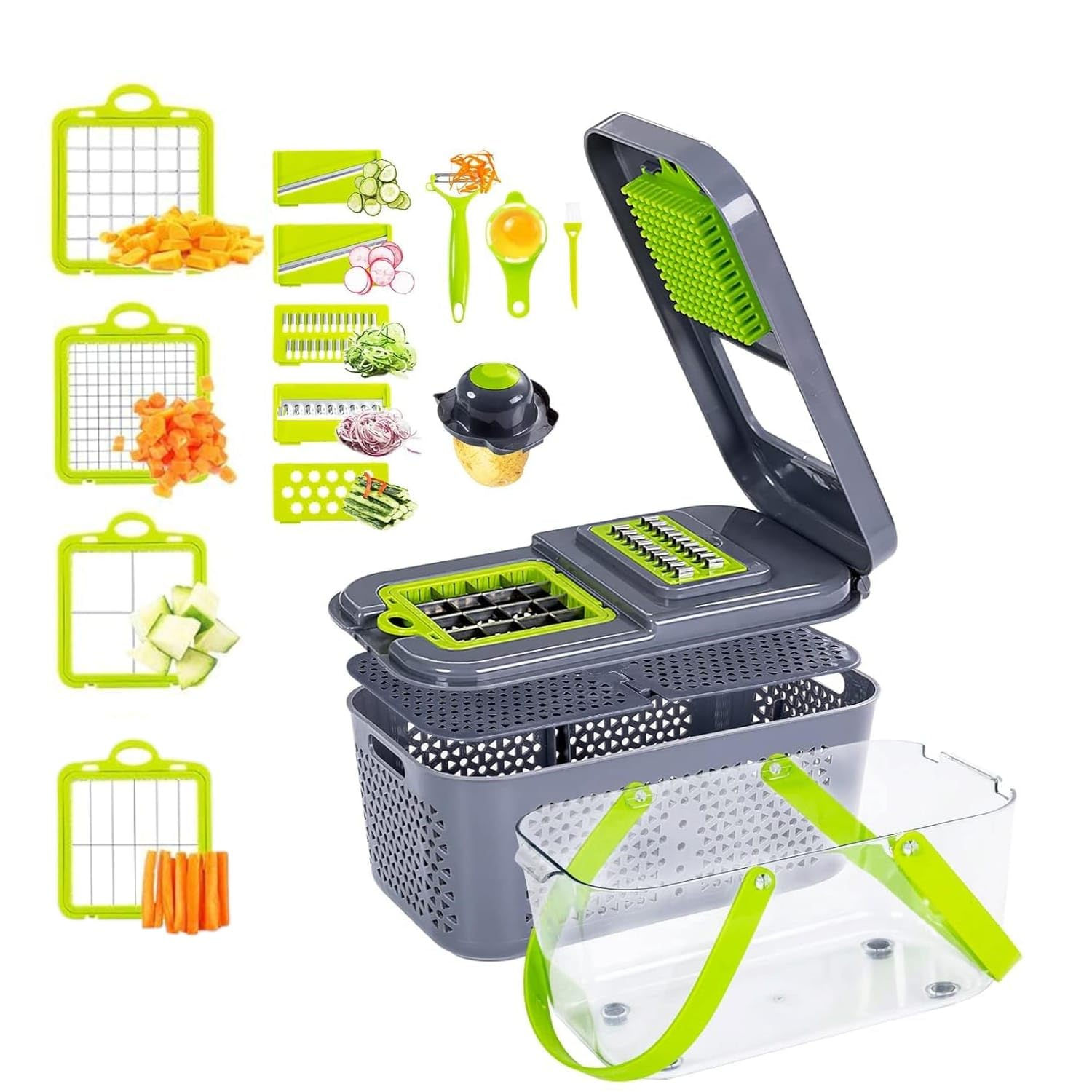 Miibox 22 in 1 Vegetable Cutter with Container Veggie Choppers and Dicers Food C