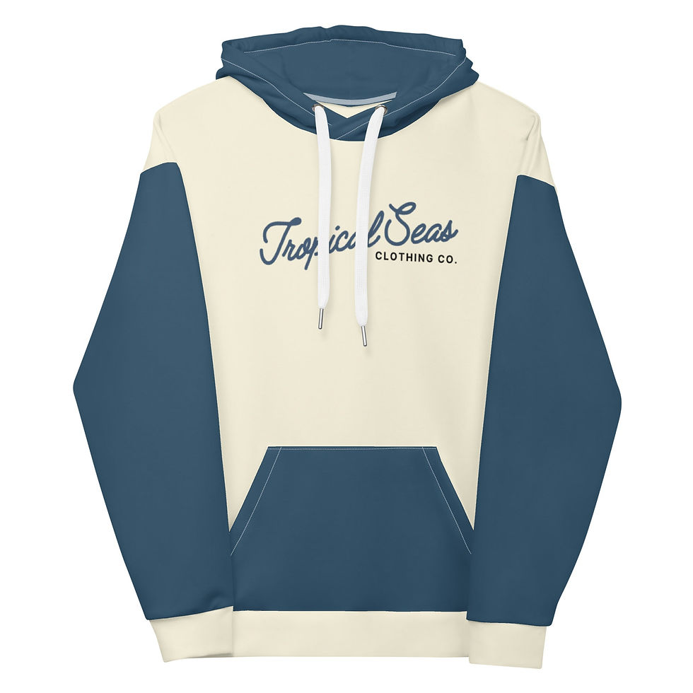 Miniatura: Navy & Off White Two-Toned Tropical Seas Hoodie