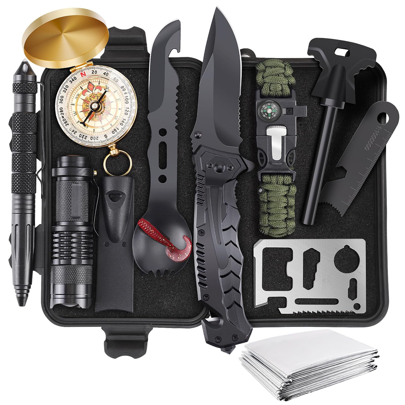 ABPIR Survival Kits Gifts for Christmas Men Dad Husband Him 13 in 1 Survival Gea