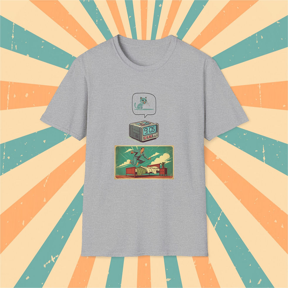 Thumbnail: Alarm Cat-astrophe T-Shirt: The Purr-fect Wake-Up Call (Unisex Tee)