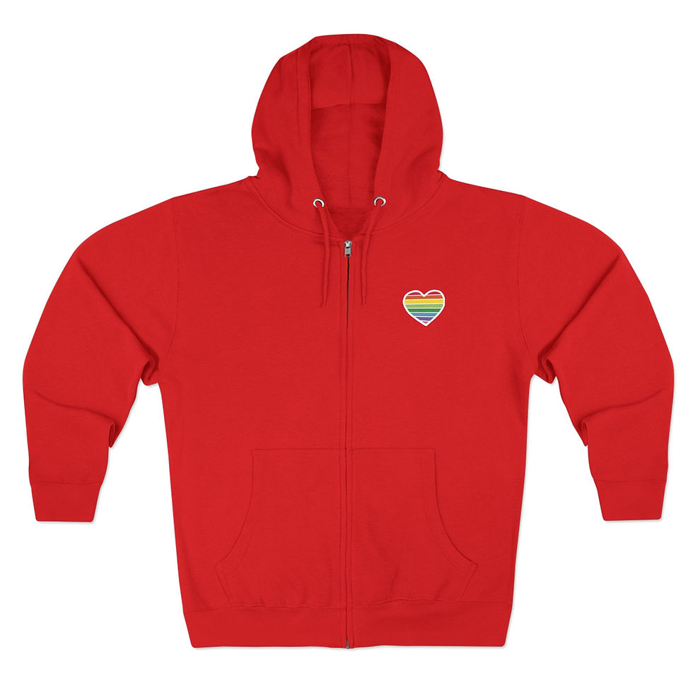 Thumbnail: Pride Heart Unisex Zip Hoodie - Cozy & Colorful LGBTQ+ Apparel