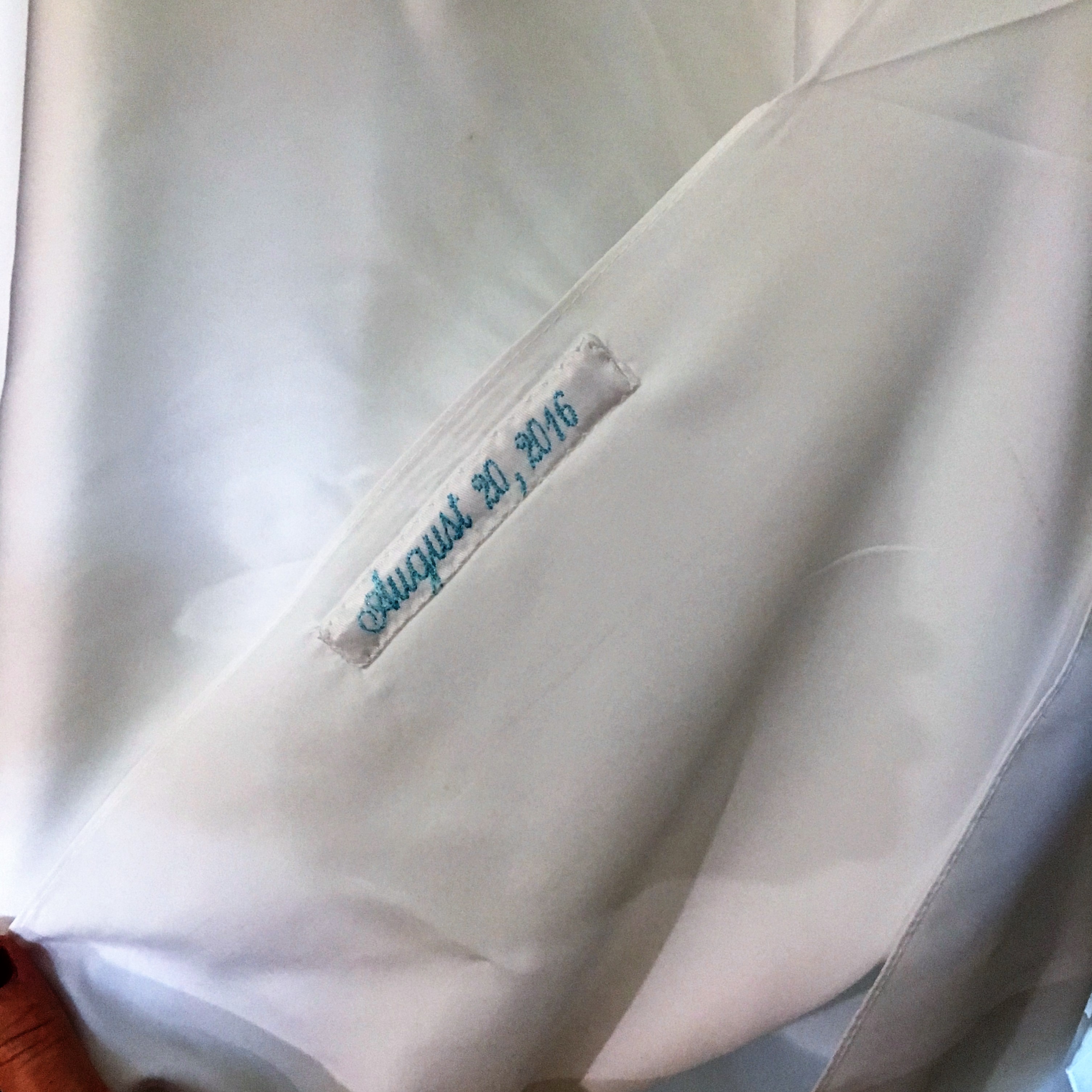 Embroidered wedding date