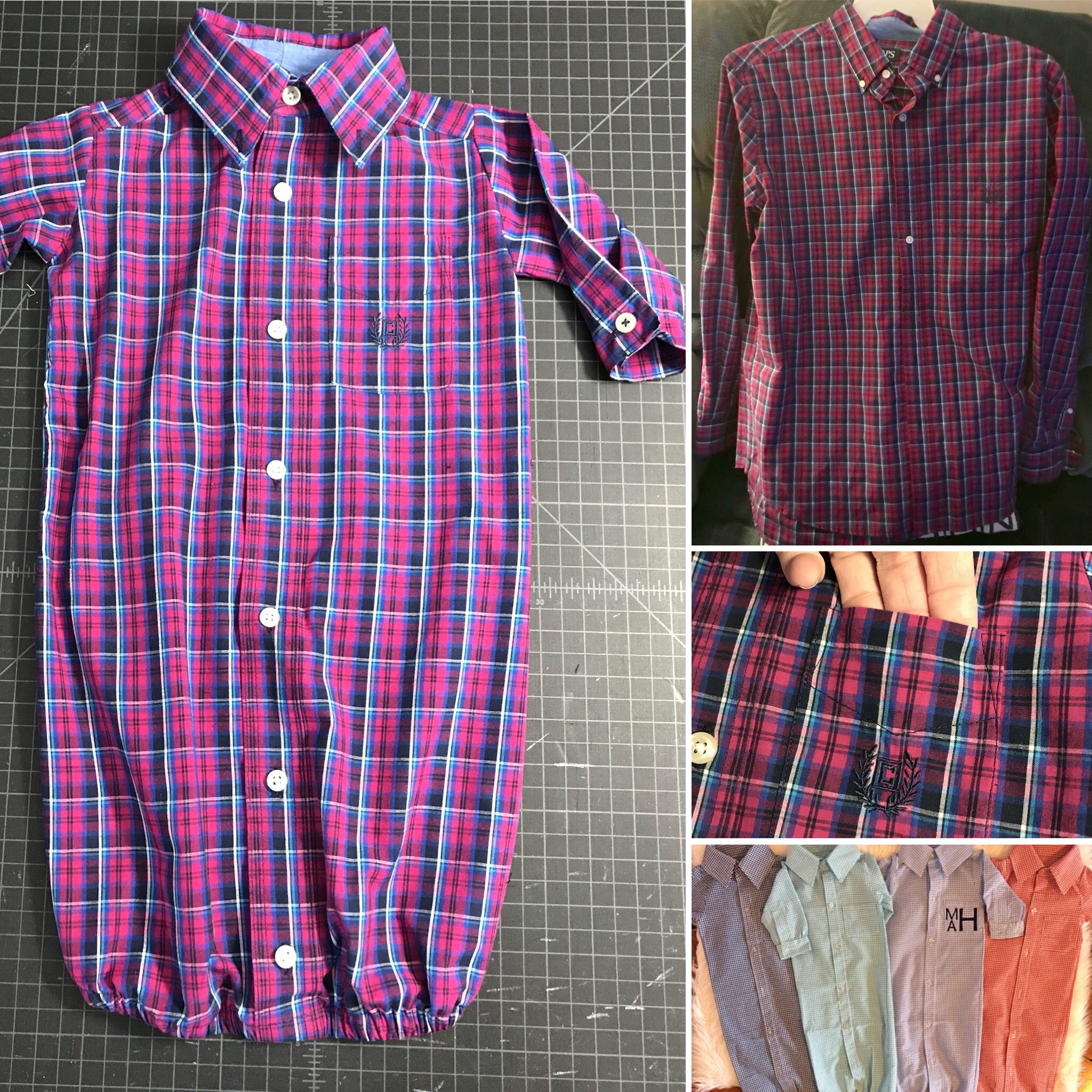 mens button ups into onesies