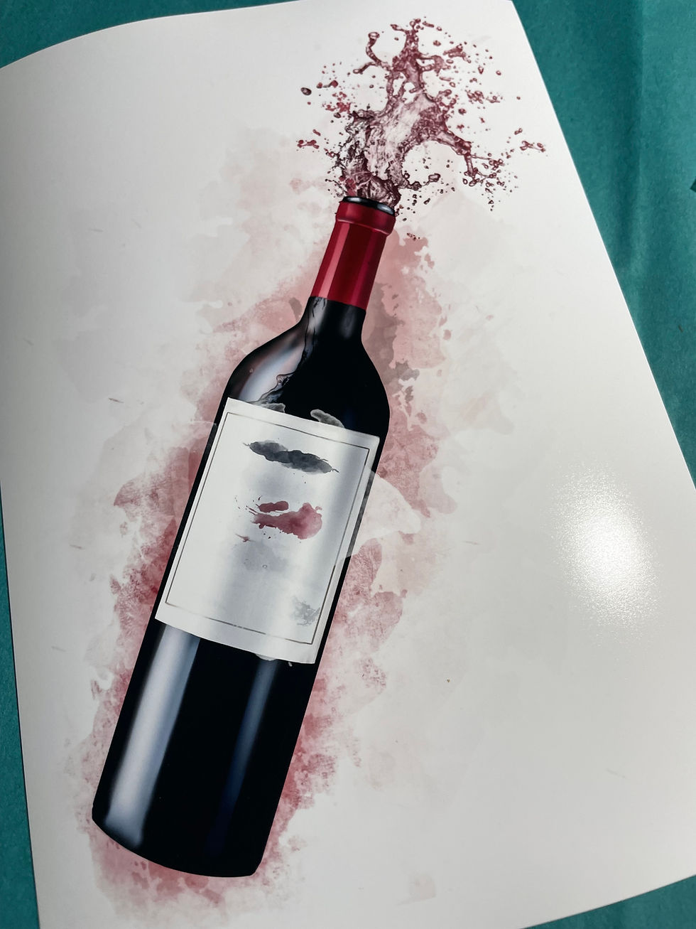 Thumbnail: Unframed Red Wine Bottle Splash Print