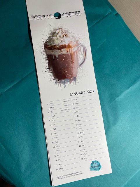 Thumbnail: 2023, food, calendar, cake, coffee, kitchen, appointment, slimline, wall, calendar, gifts for her, gifts for mum, splatter,
