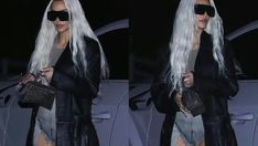 Kim Kardashian in LA last night