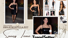 Bollywood Actress Sunny Leone brought back the black leather mini dress trend - WATCH!