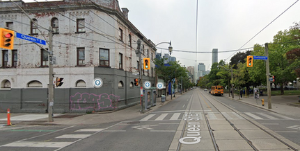An investigation is underway after a car struck & killed a pedestrian at Queen St E & Sherbourne St