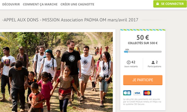 PARTICIPEZ à la cagnotte pour notre mission de MARS 2017.