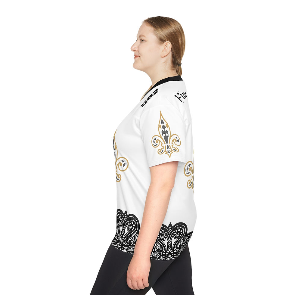 Thumbnail: Fleur-de-Lis Bandana Football Jersey — Keep Hustling 502 Design