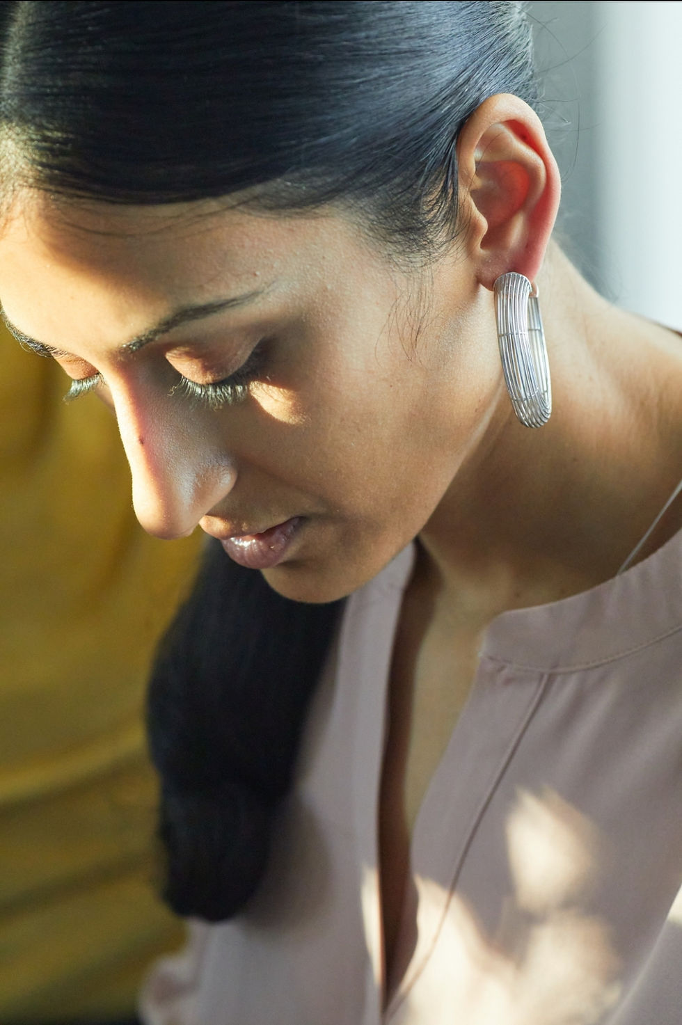 Thumbnail:  Basket Hoop Earrings - Silver