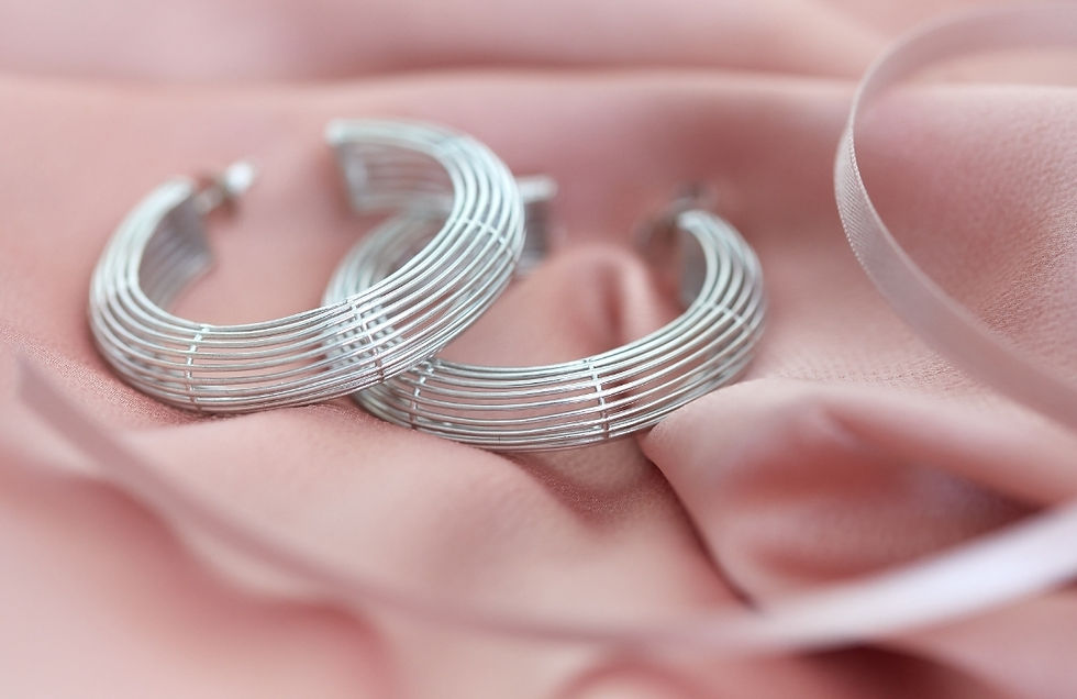 Thumbnail:  Basket Hoop Earrings - Silver