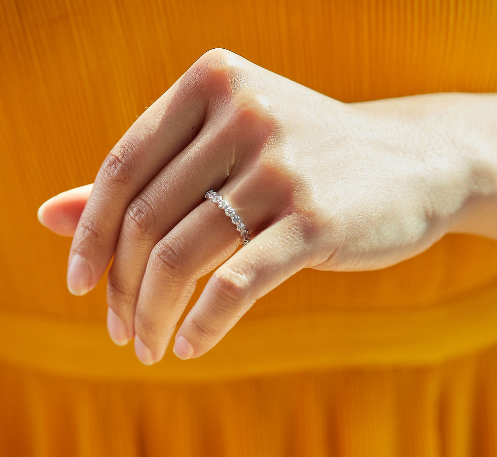 Thumbnail: Halo silver crystal ring