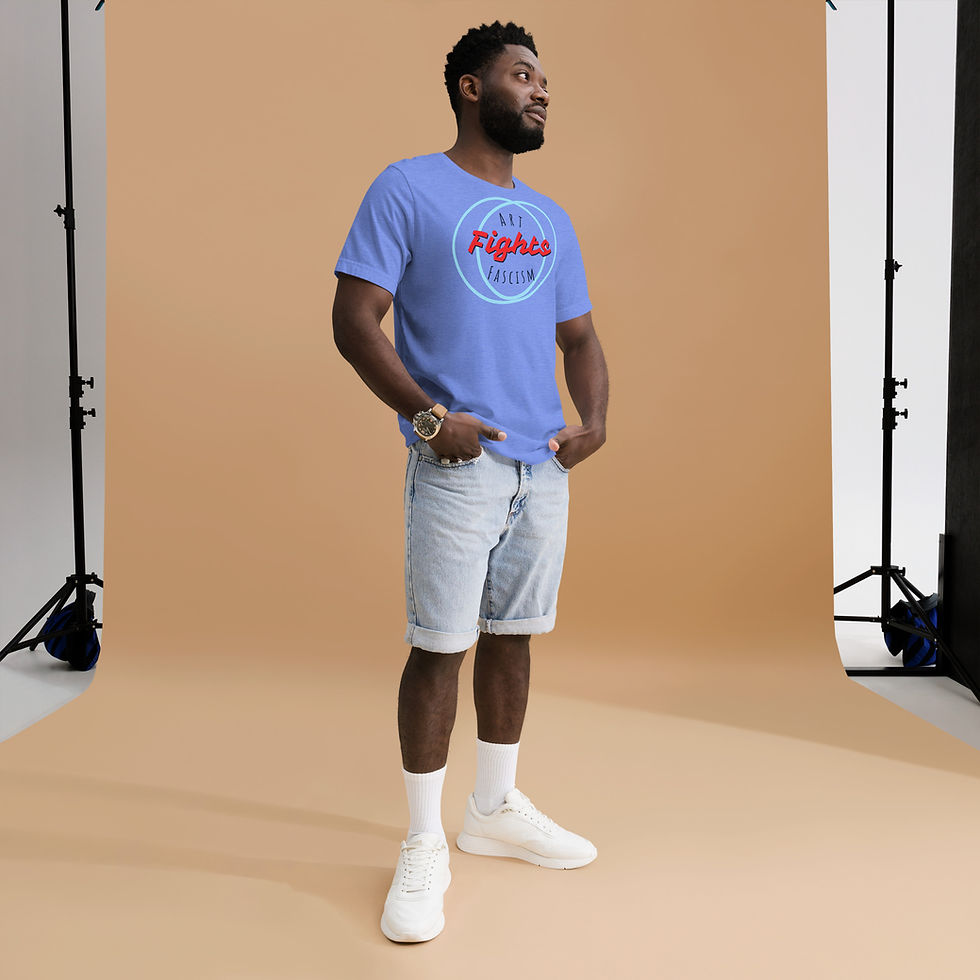 Thumbnail: Bright Colors Art Fights Fascism. Unisex t-shirt