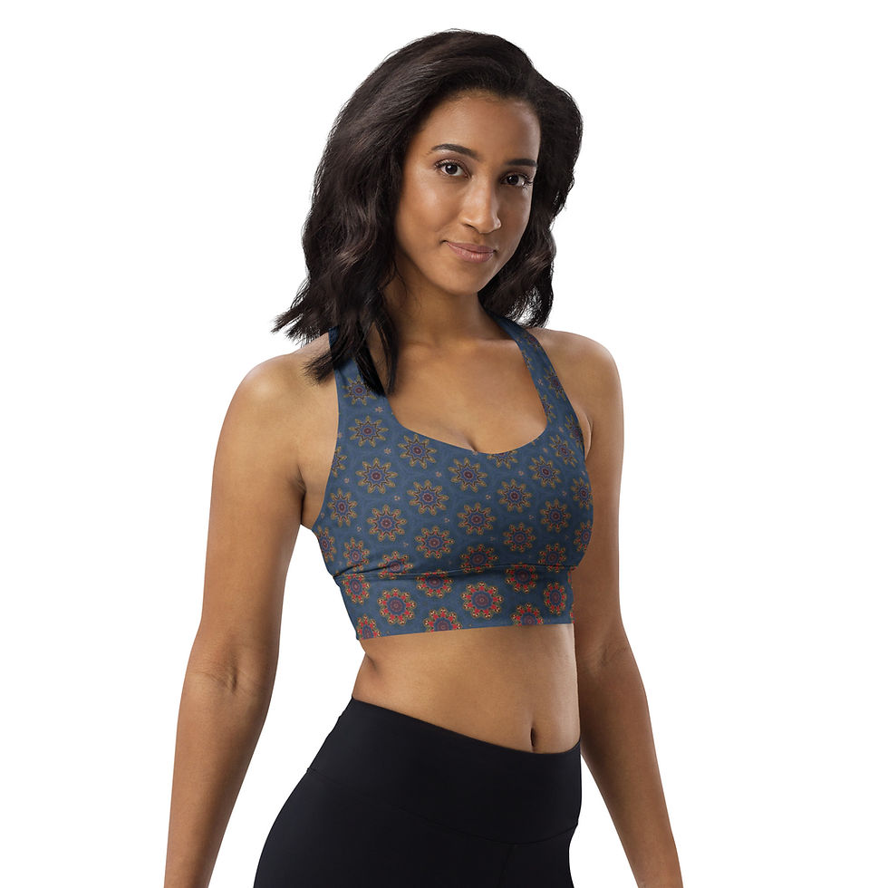 Thumbnail: Hummer Abstracted All-Over Print Recycled Longline Sports Bra