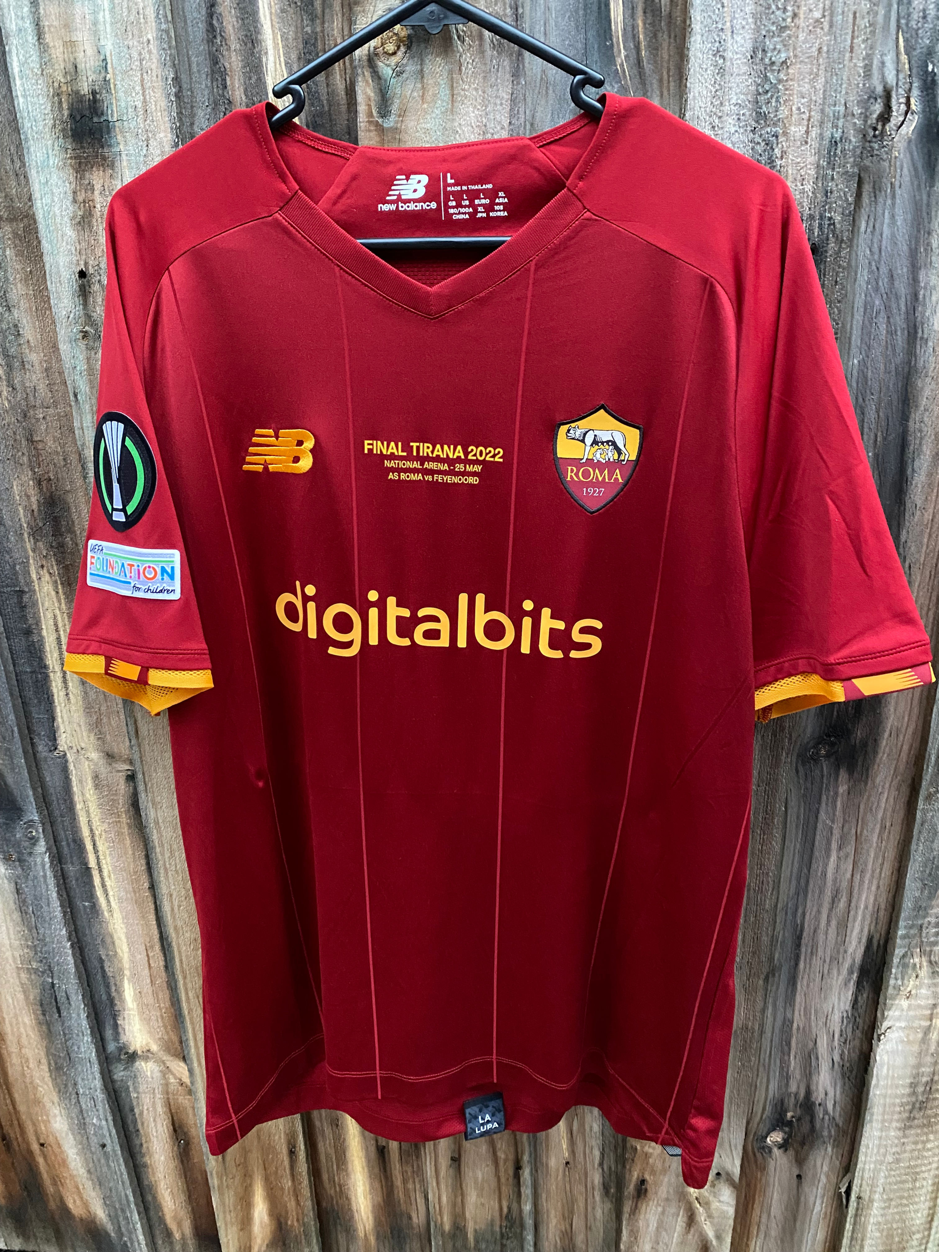 New Balance AS Roma Home Jersey 2022 UEFA Conference League Final XL