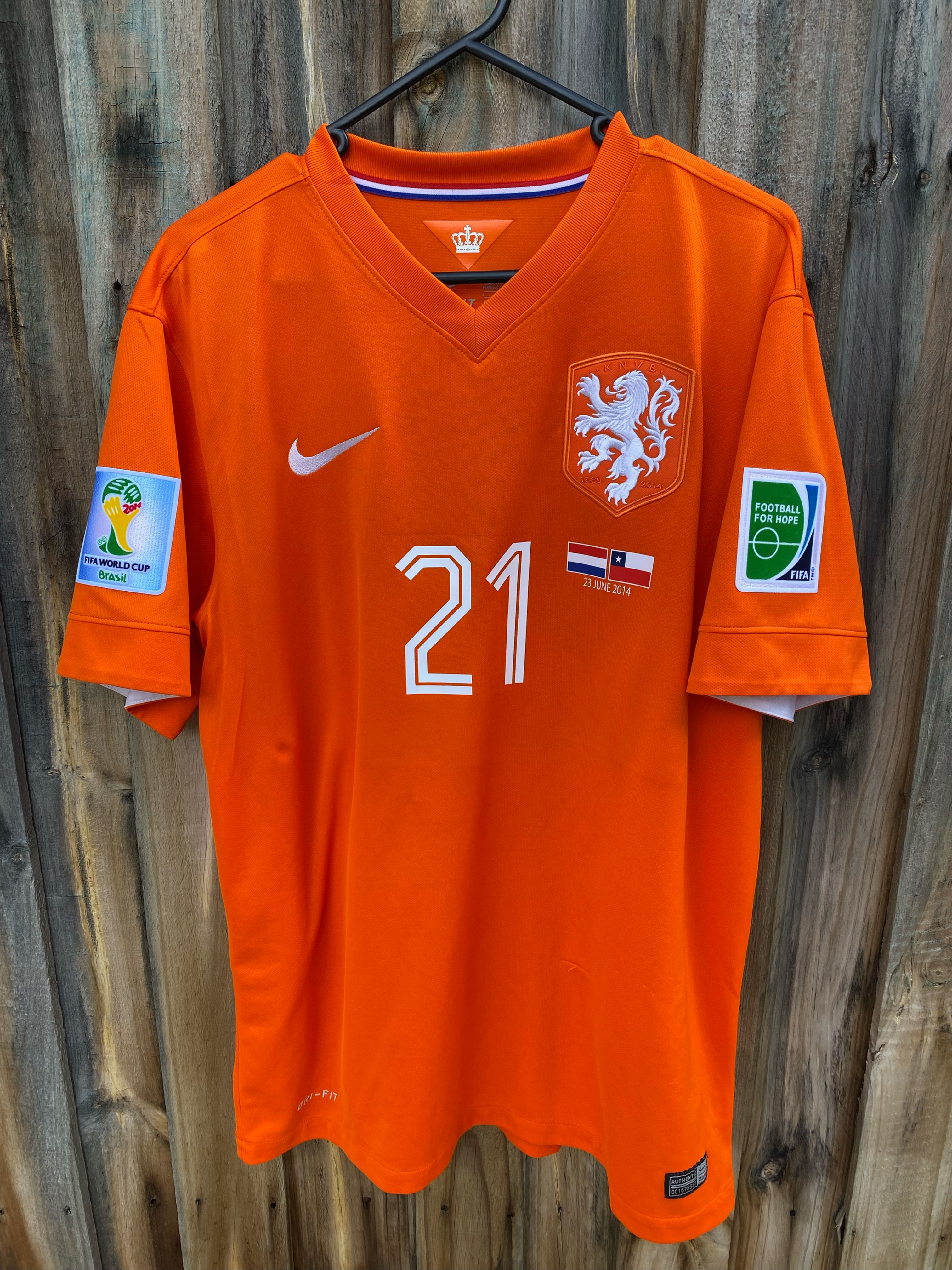 Nike Netherlands National Team Home Jersey 2014 World Cup Large