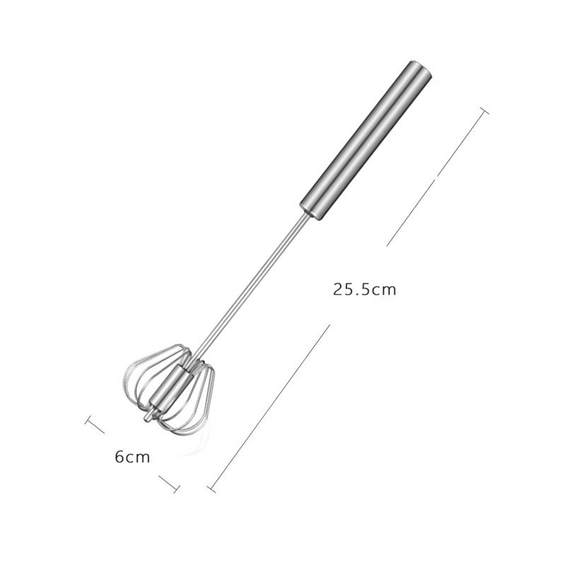 Semi-Automatic Egg Beater Stainless Steel Egg Whisk Manual Press Type Mixer Self