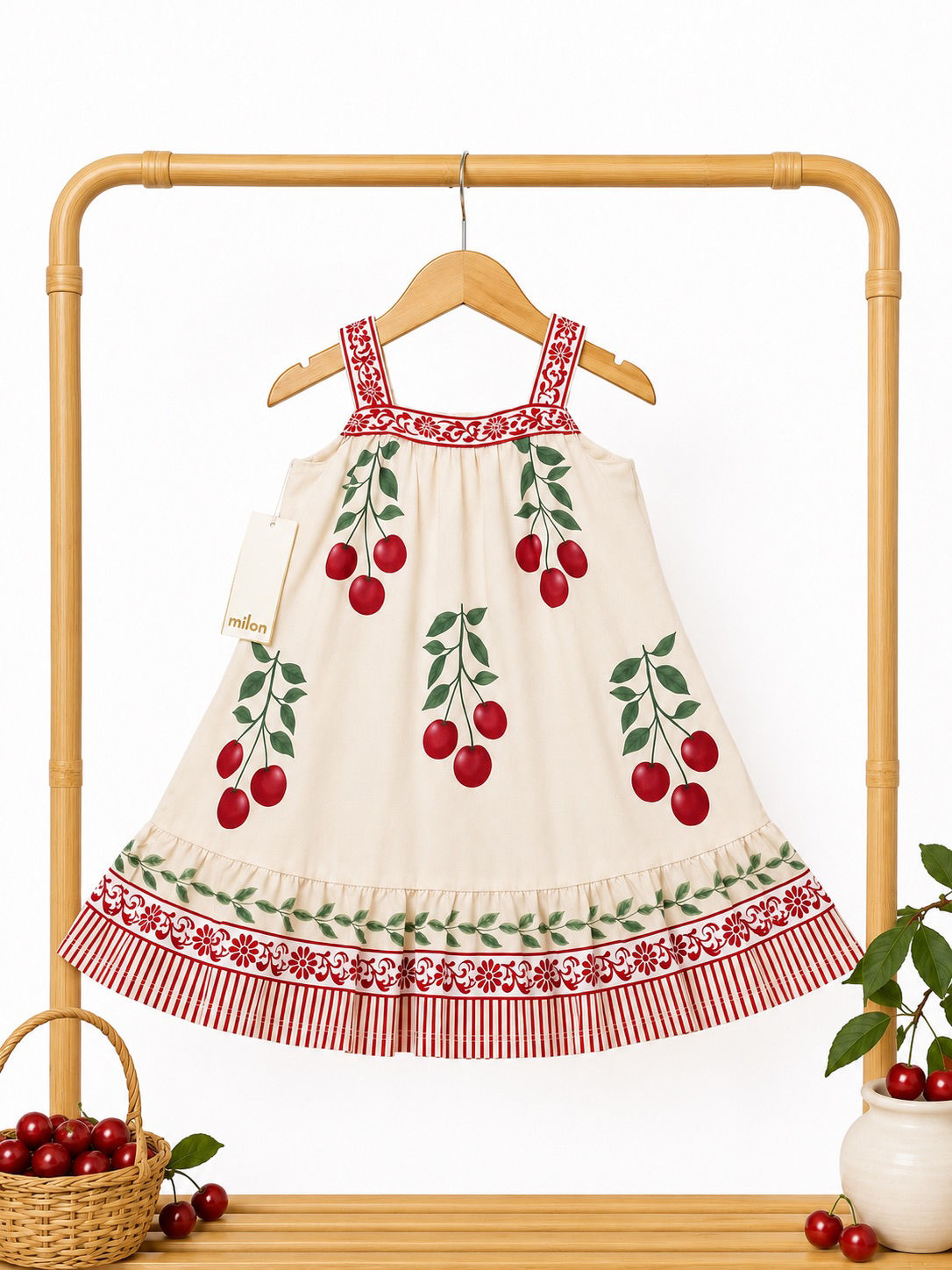 Vestido cereja milon