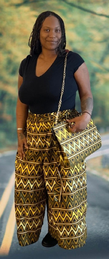 African  Palazzo Pants and Bag Set