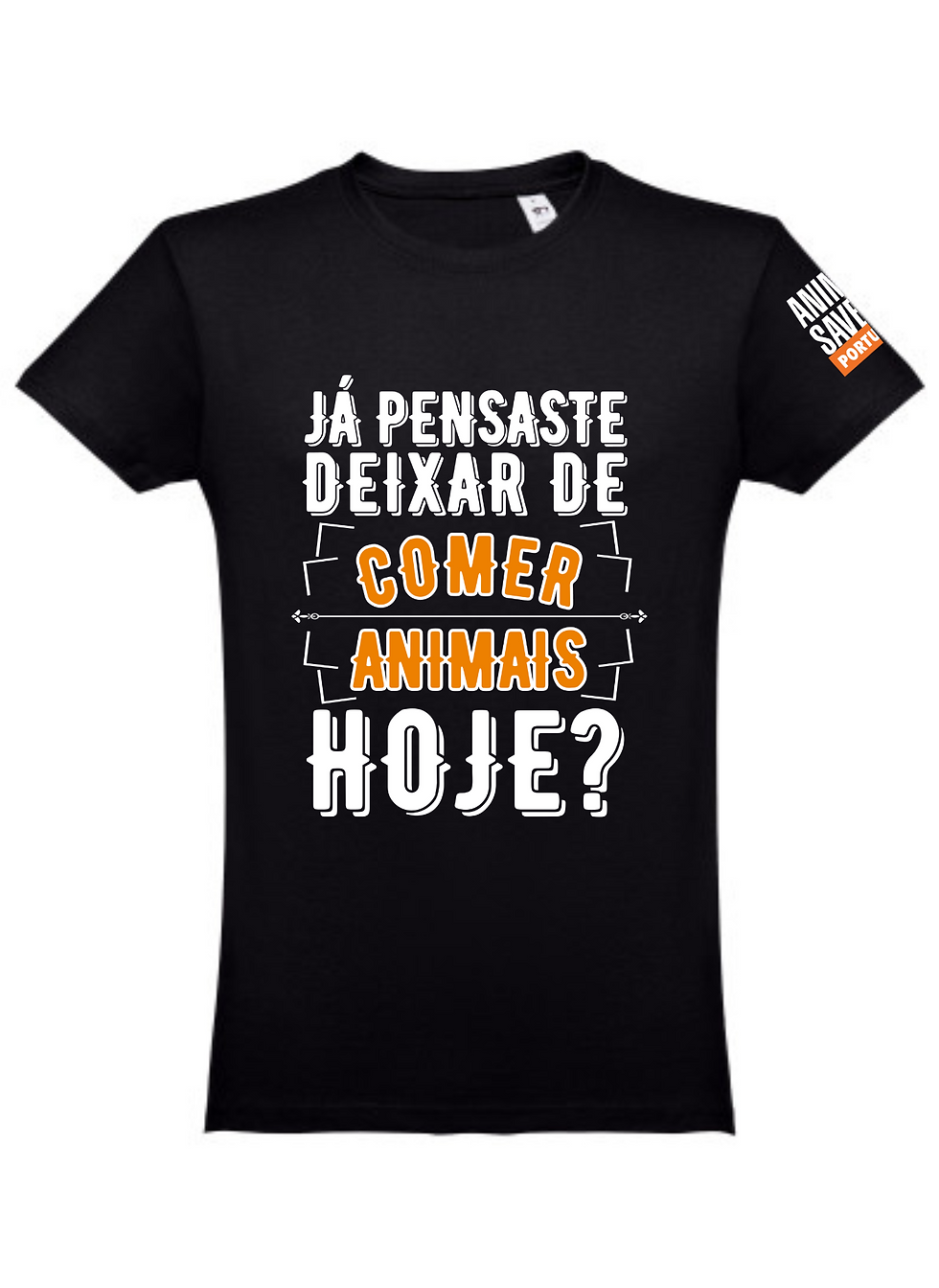 Já pensaste deixar de comer animais hoje  (t-shirt unisexo)