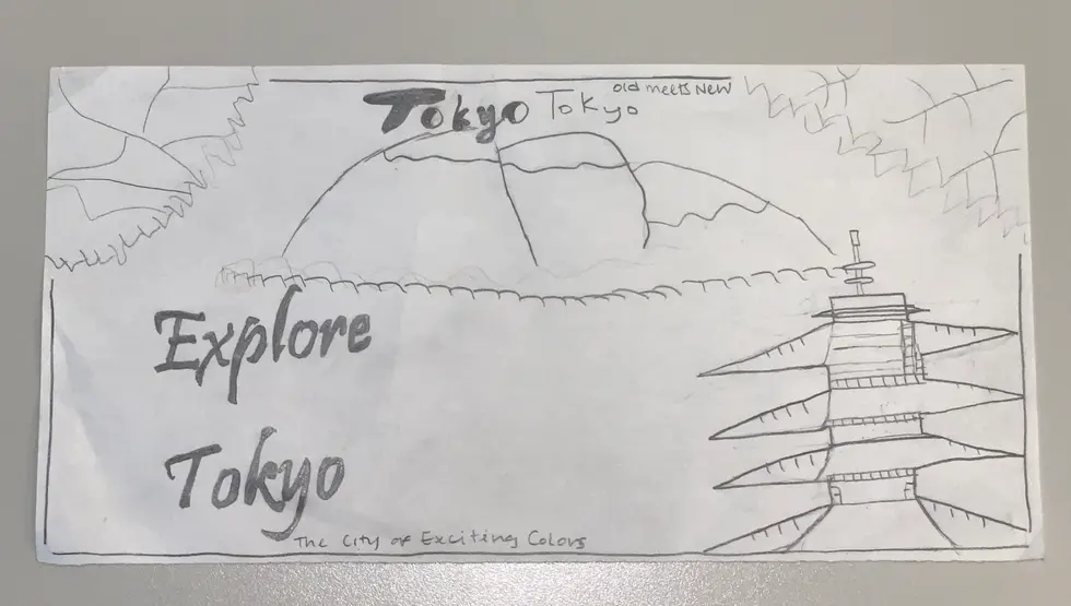 Front of postcard sketch by Emilee Jones