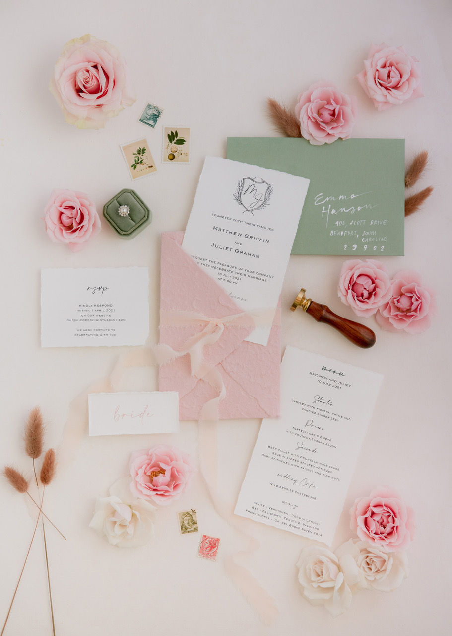 Tuscany wedding stationery