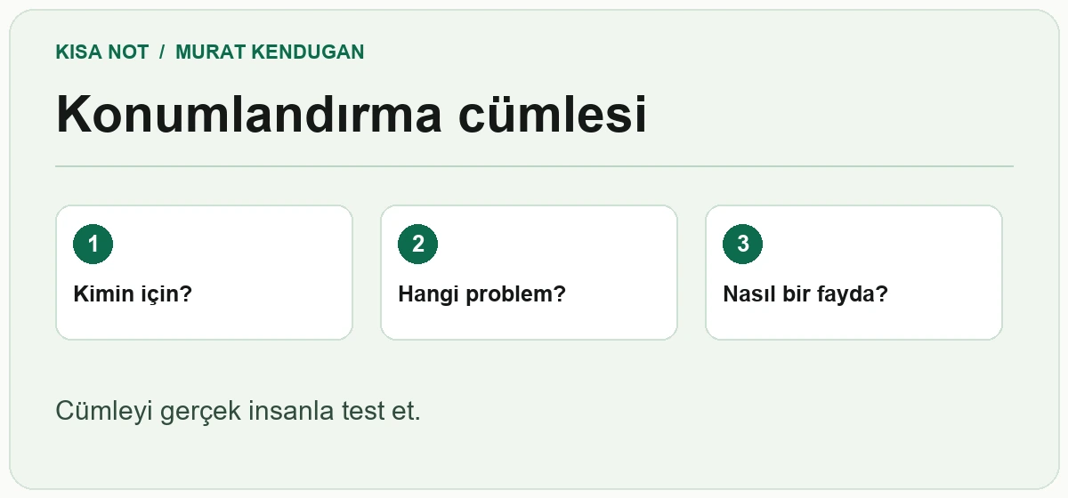 Konumlandırma cümlesinin üç temel sorusu
