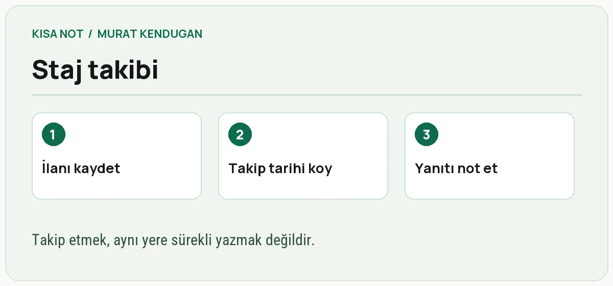 Staj başvurularını takip etmenin üç adımı