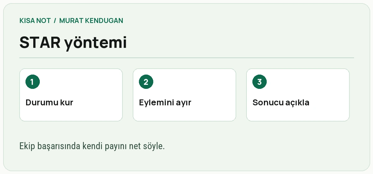 STAR hikayesi için dört kısa not