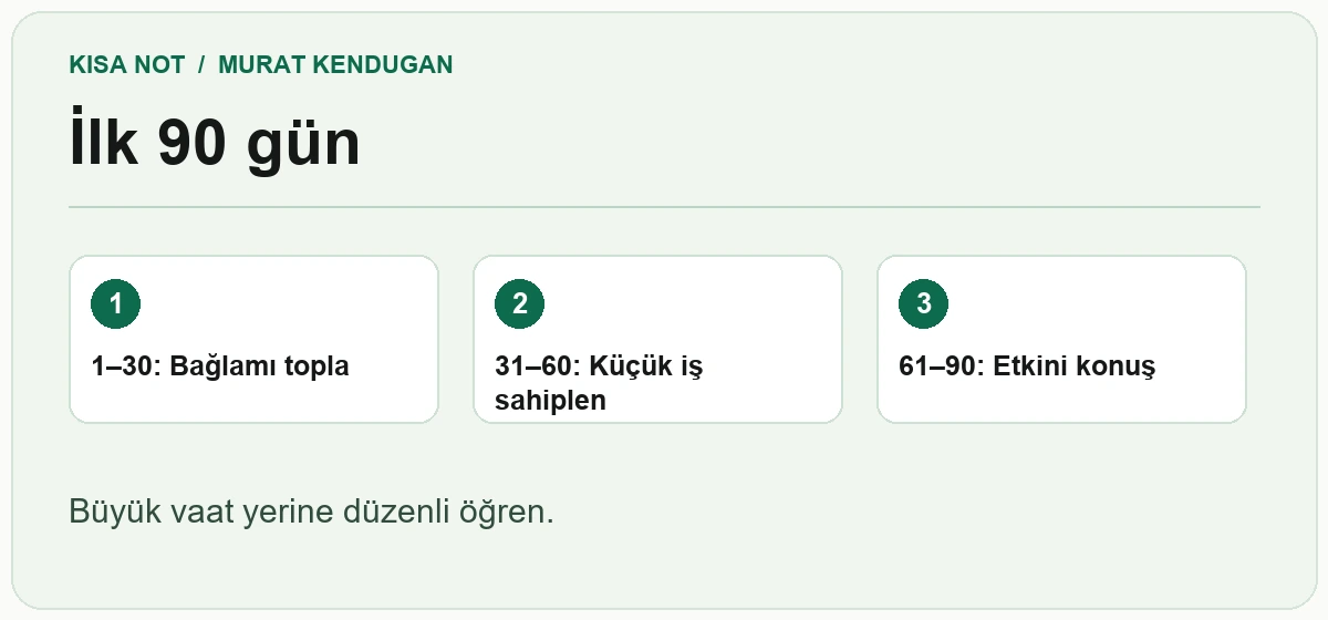İlk 90 günü üç aşamada planlama