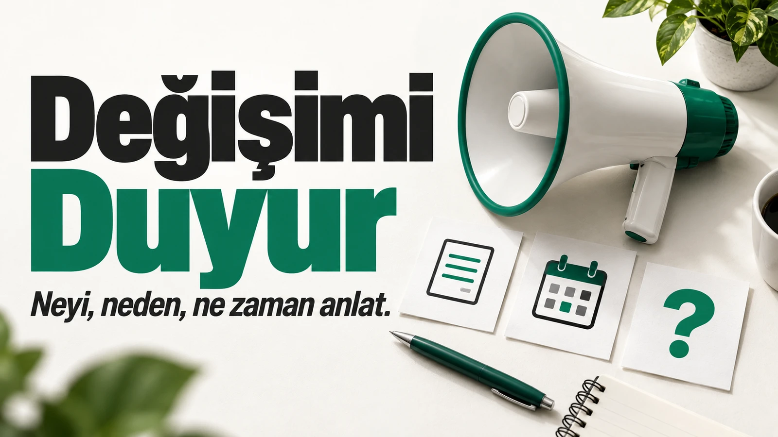 Ekipte süreç değişikliğini duyurmak için iletişim planı için kapak görseli