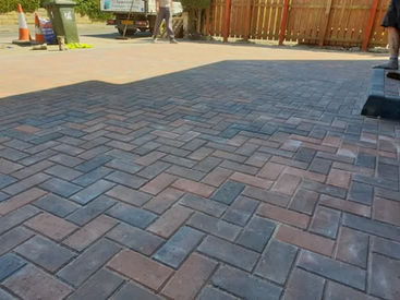 Brick patio in different colours