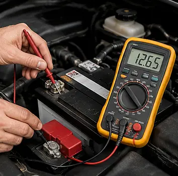 Vehicle battery inspection and performance testing in Elmwood Park, NJ
