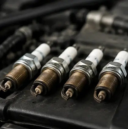 Removing old spark plugs during routine vehicle maintenance