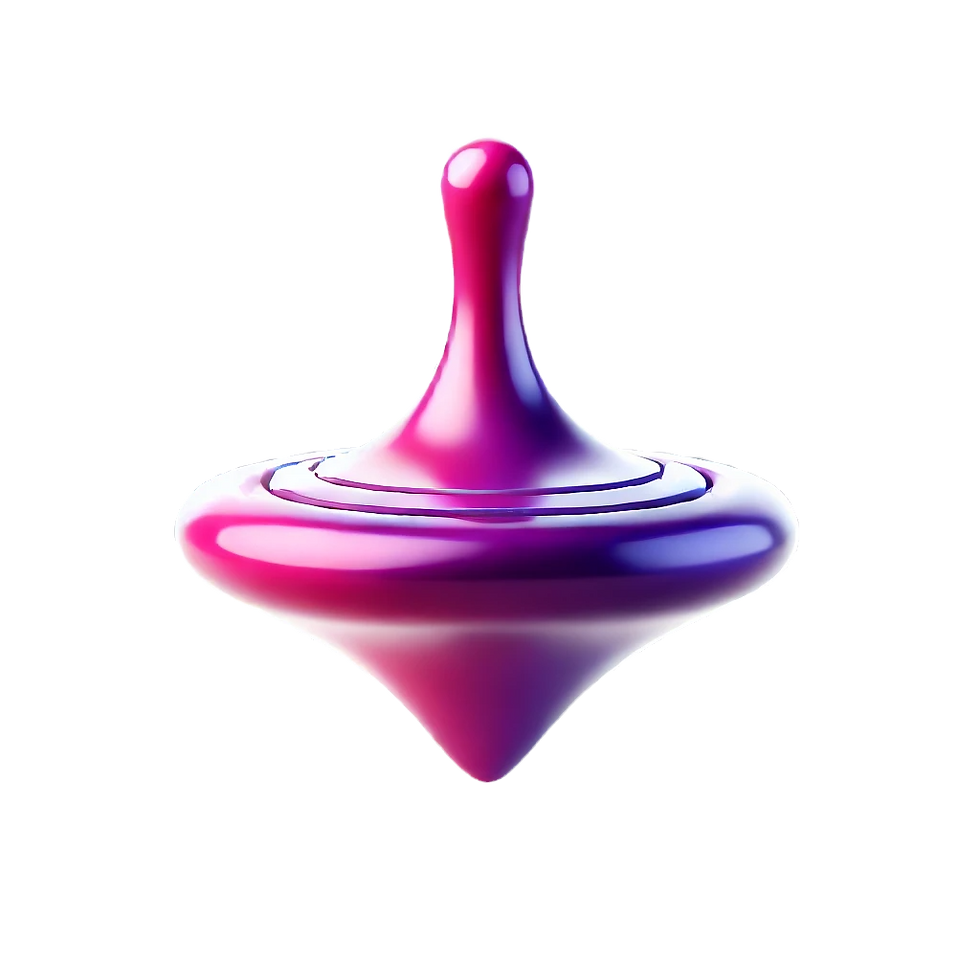DALL·E 2025-11-04 12.49.41 - A 3D icon-style spinning top (snurrebass) designed in the sam