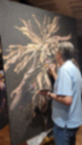 obra del artsta a sanchez interviniendola